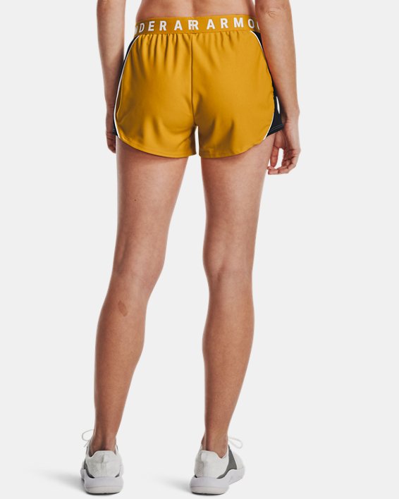 Women's UA Play Up Colorblock Shorts in Orange image number 1